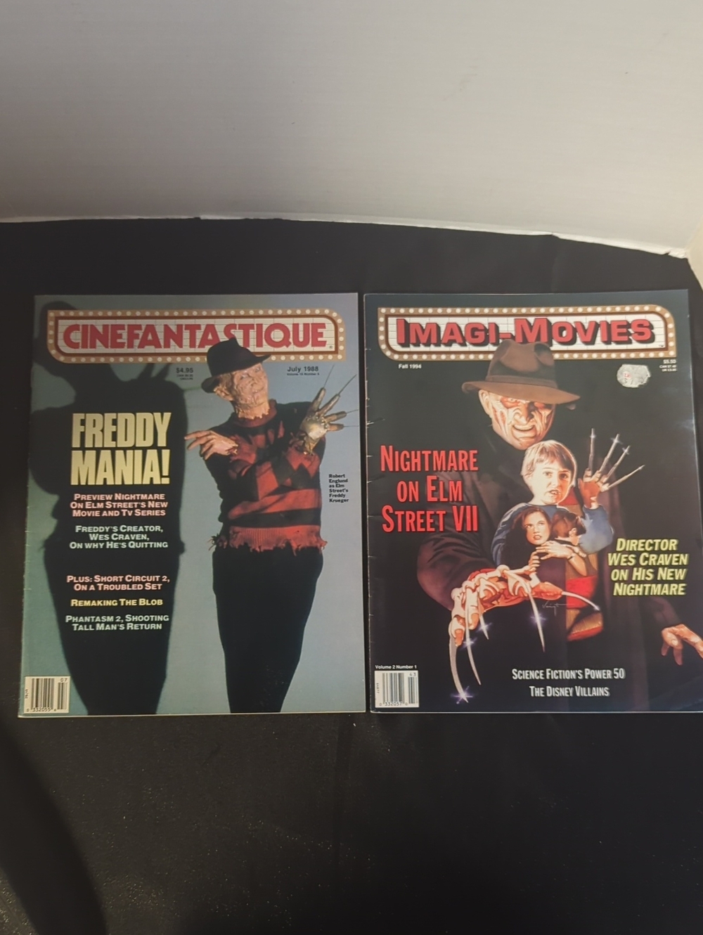 Vintage Nightmare On Elm Street Freddy Krueger Magazines Set Of 2